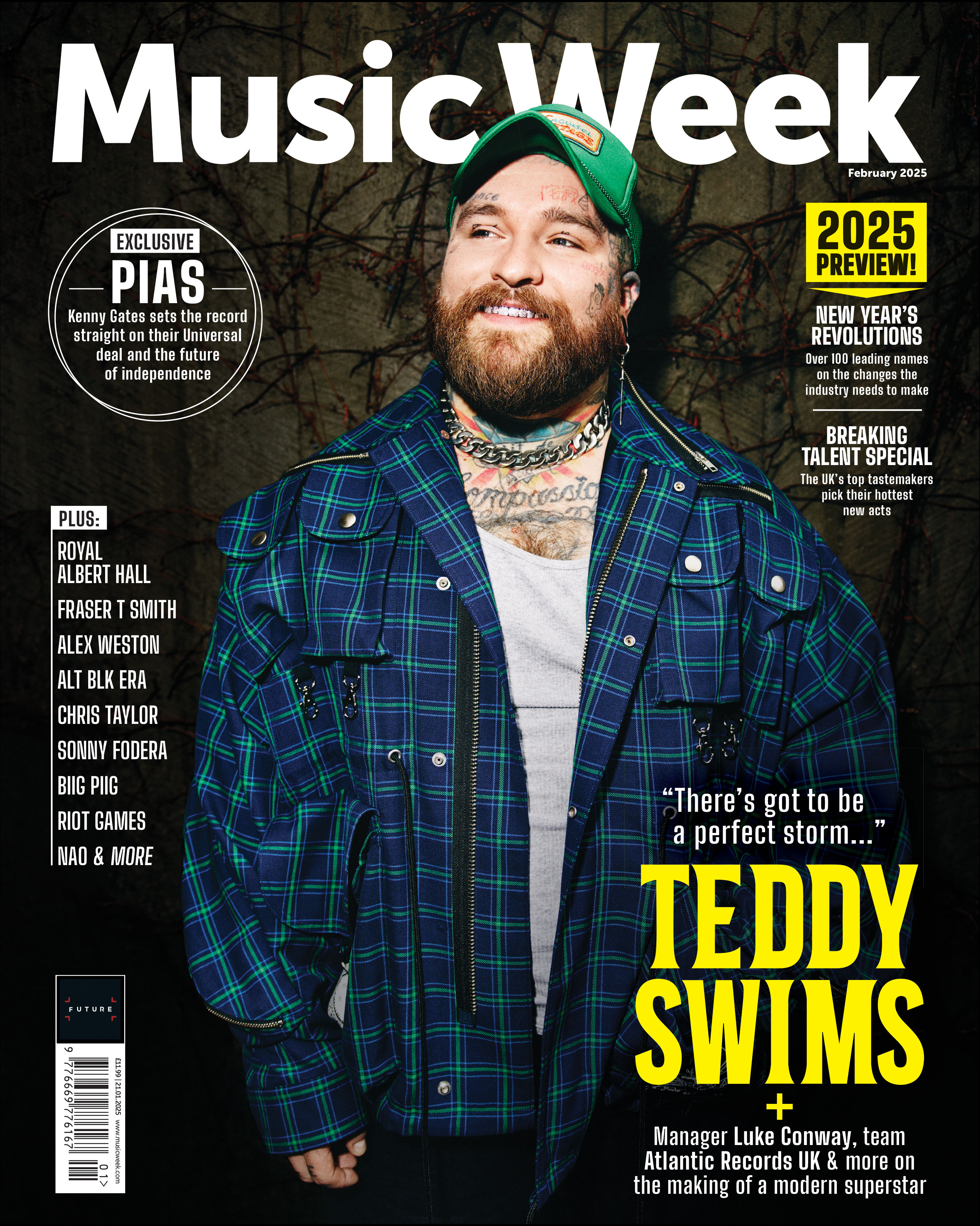 Teddy Swims covers the February edition of Music Week Media